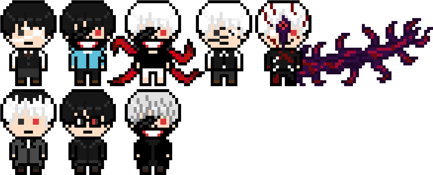 Kaneki Ken Danganronpa Pixel Arts Tokyo Ghoul Pixel Art Kaneki