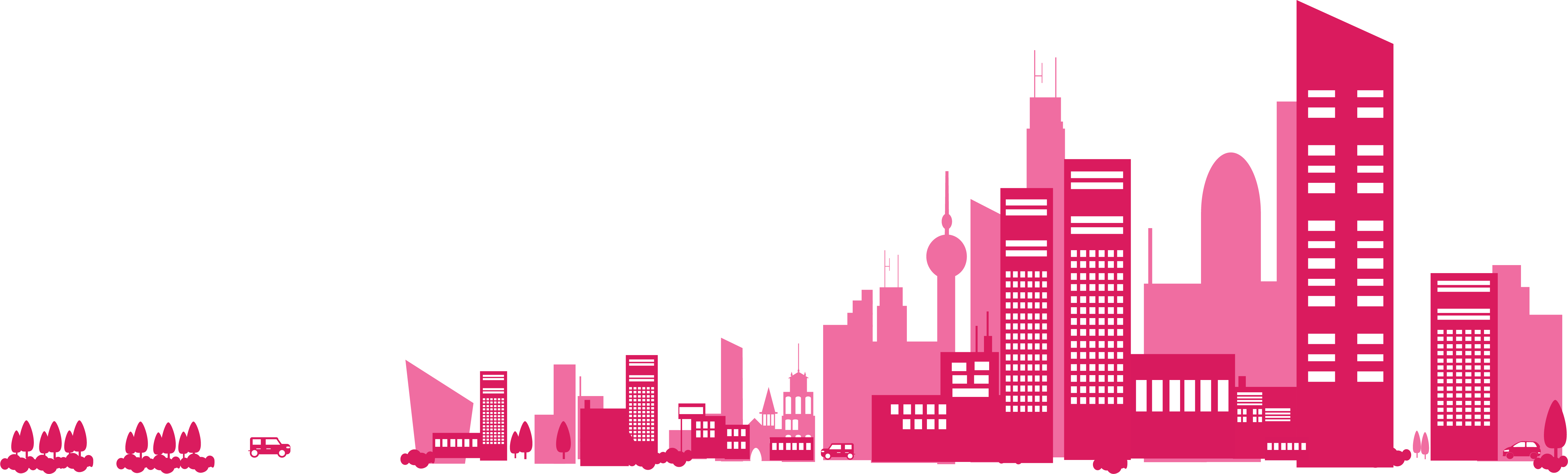 Request A Demo - Pink City Skyline Transparent Clipart - Large Size Png ...