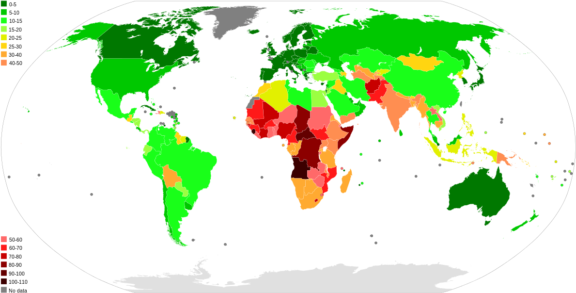 Infant Mortality Rates Map Clipart Large Size Png Image Pikpng