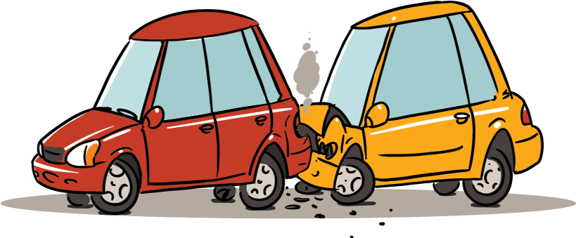 Car Crash Cartoon Png Clipart (818x450), Png Download