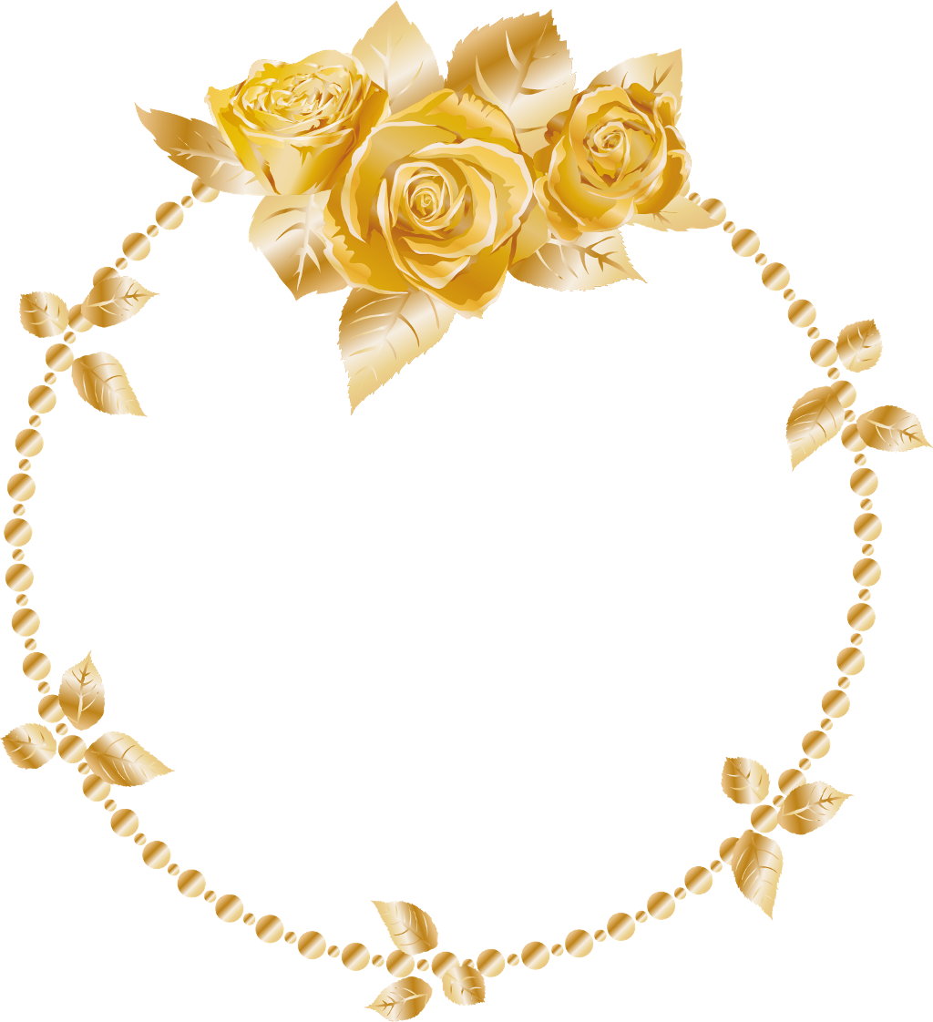 Download Rose Oses Wreath Gold Header Border Frame Decor Decorat