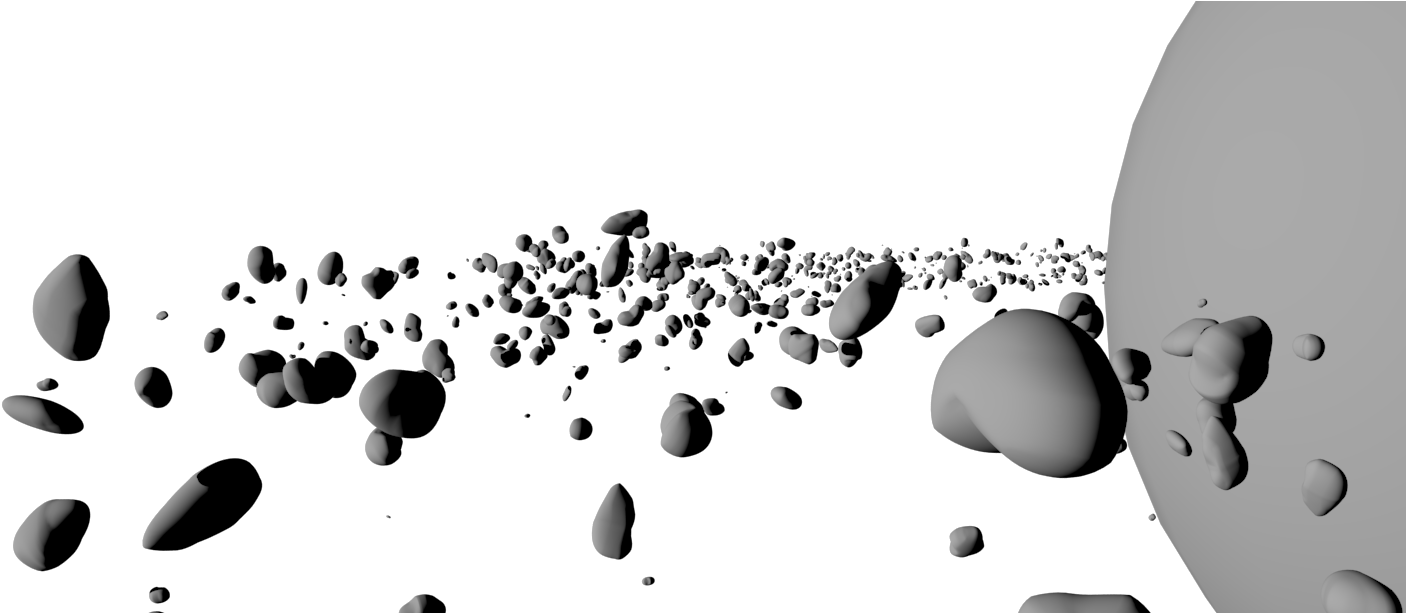 Asteroid Belt Png - Monochrome Clipart (1440x612), Png Download