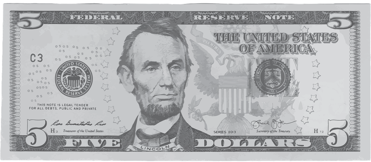 Us Five Dollar-bill - Series 2006 5 Dollar Bill Clipart - Large Size ...