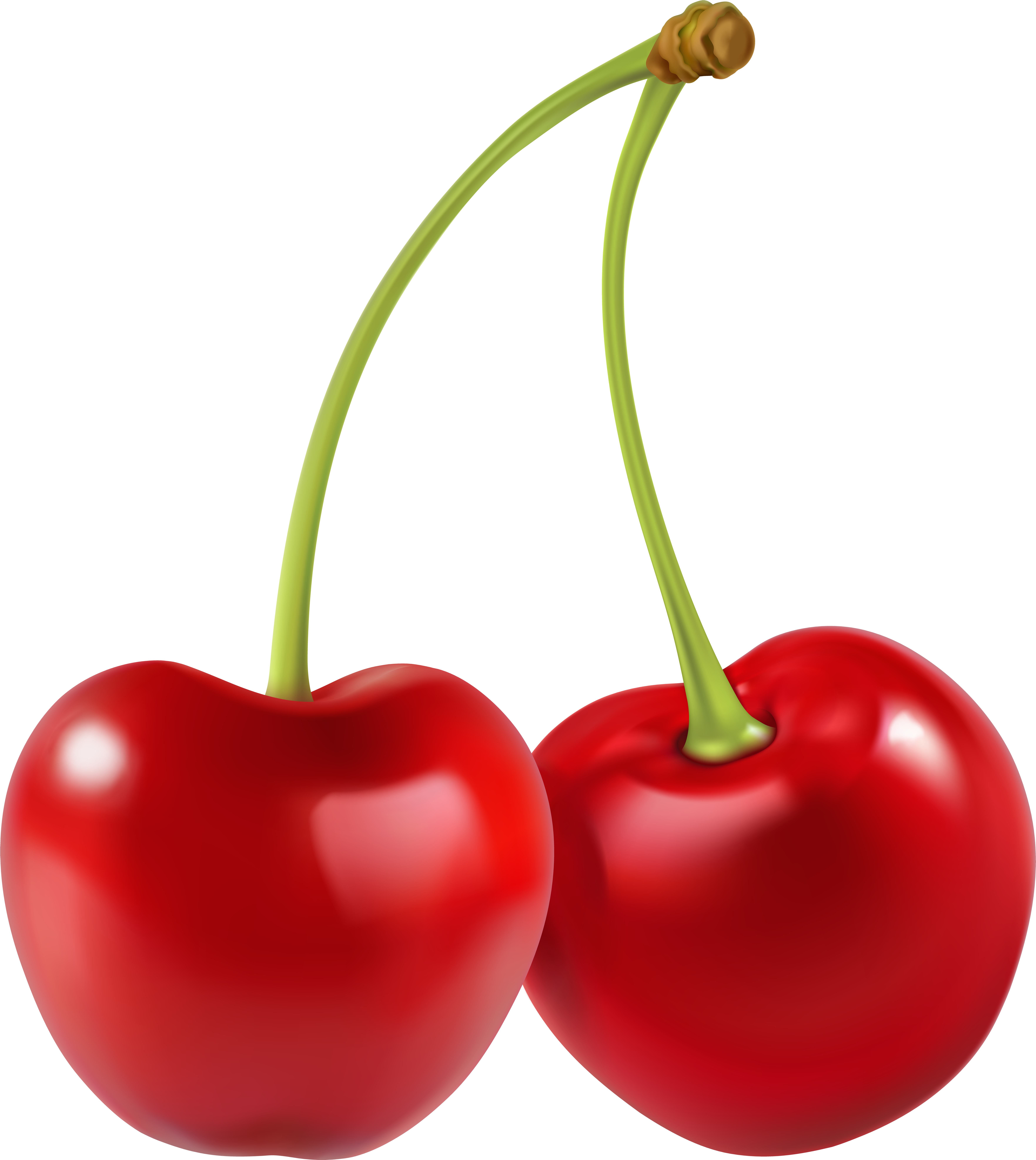 Two Cherries Png Clip Art Image Transparent Png (7144x8000), Png Download