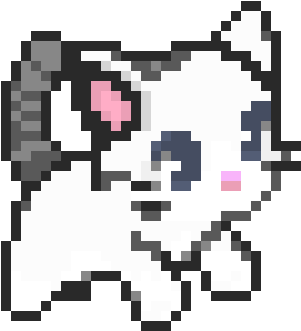 Cute Cat - Black Cat Pixel Art Clipart - Large Size Png Image - PikPng