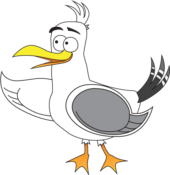 Sonny The Seagull-surprised - Cartoon Clipart - Large Size Png Image ...