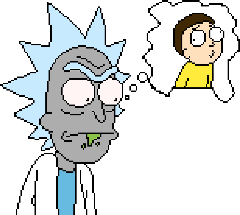 Rick Thinking Of Morty - Cartoon Clipart - Large Size Png Image - PikPng