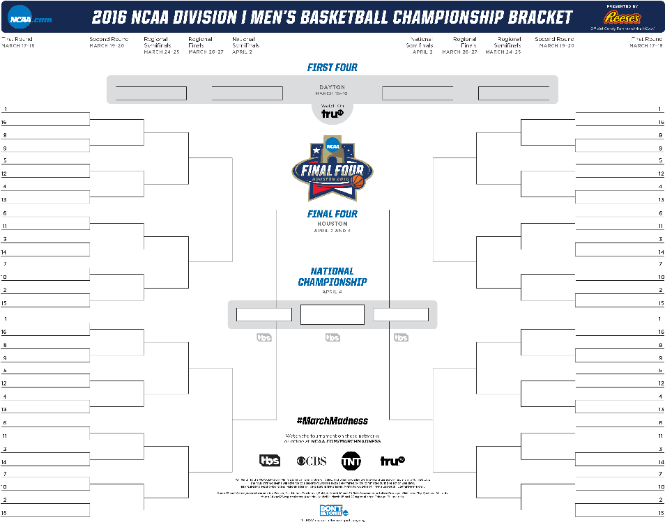 Bracket Ncaa - Pdf 3 - 10 - - March Madness 2019 Bracket Clipart ...