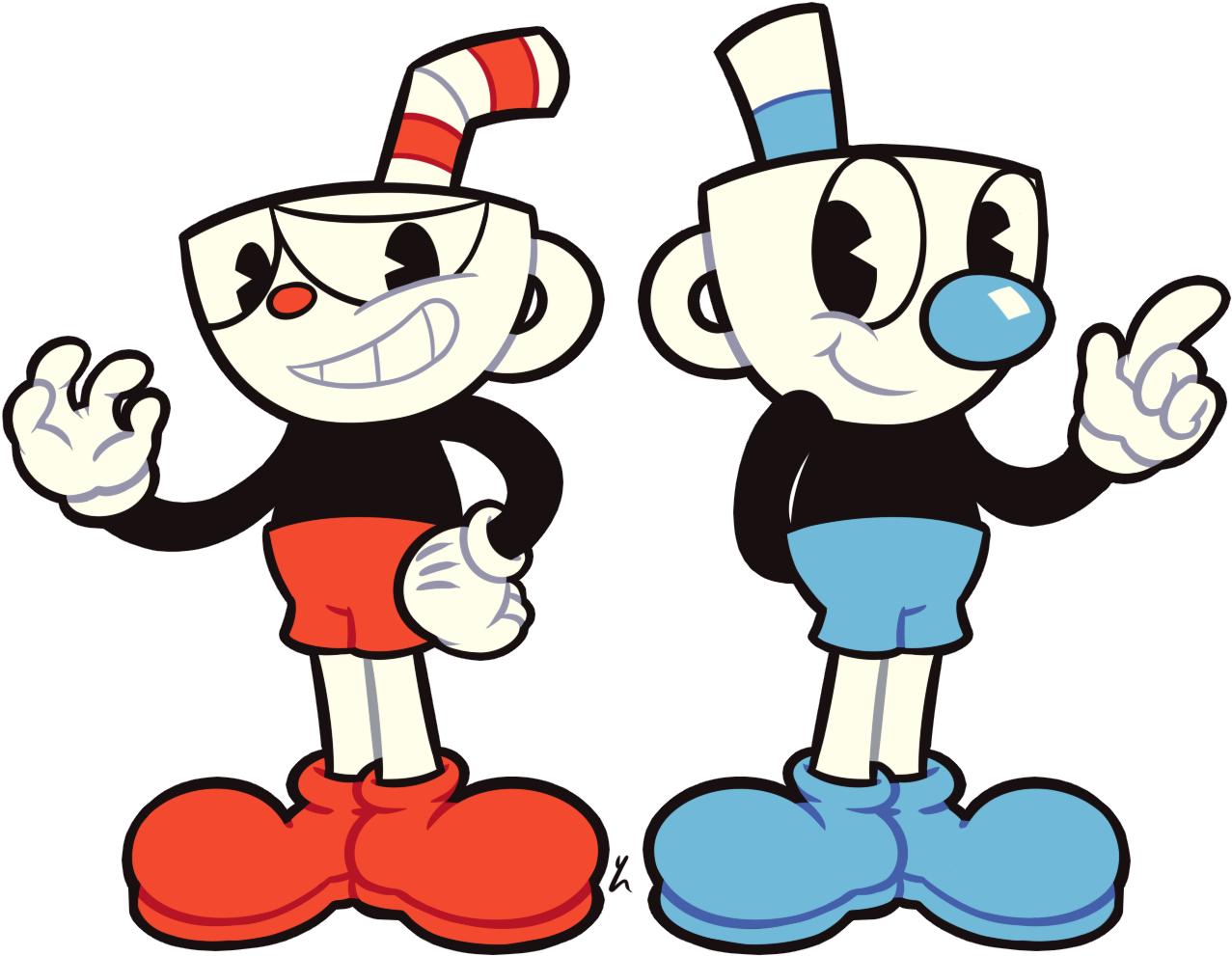 Download View Fullsize Cuphead Image Cuphead And Mugman Fanart