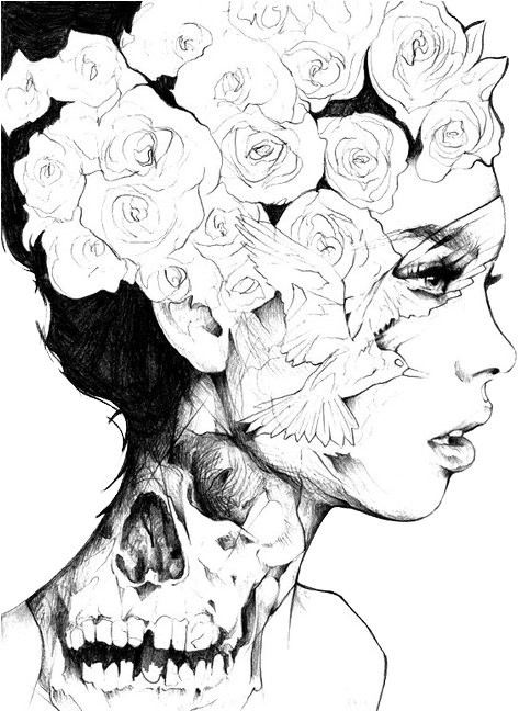 What If We Could See Was Really Half Face Half Flowers Clipart Large Size Png Image Pikpng