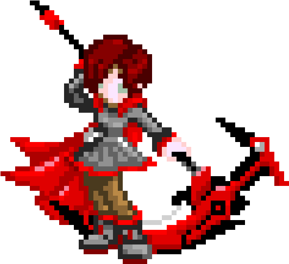 Ruby Rose - Rwby Ruby Pixel Art Clipart - Large Size Png Image - PikPng