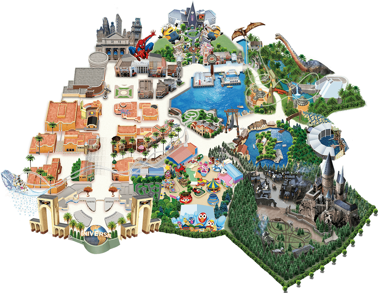 Map - Parc Universal Studio Japan Clipart - Large Size Png Image - PikPng