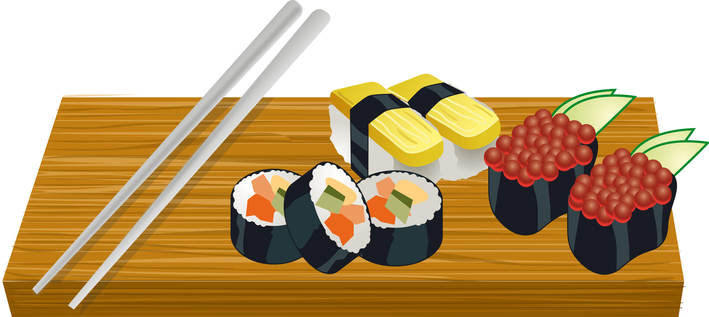 This Free Icons Png Design Of Sushi On A Board Clipart (2400x1074), Png Download