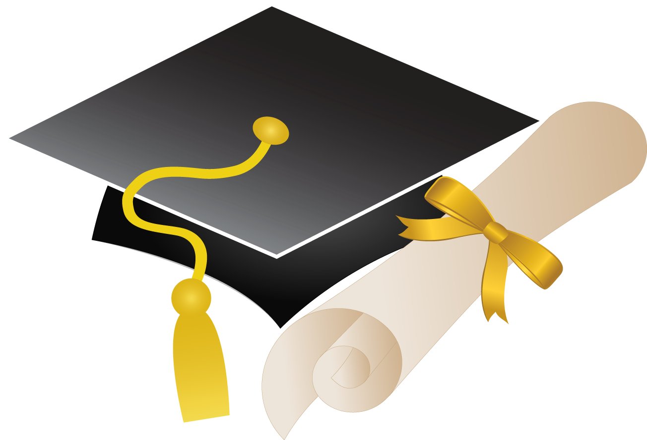 1304 X 888 5 Graduation Cap And Diploma Vector Clipart Large Size Png Image Pikpng