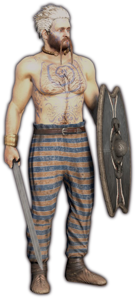 Briton Warrior, Celtic, Choosing To Forgo Armour Or - Figurine Clipart (550x1000), Png Download