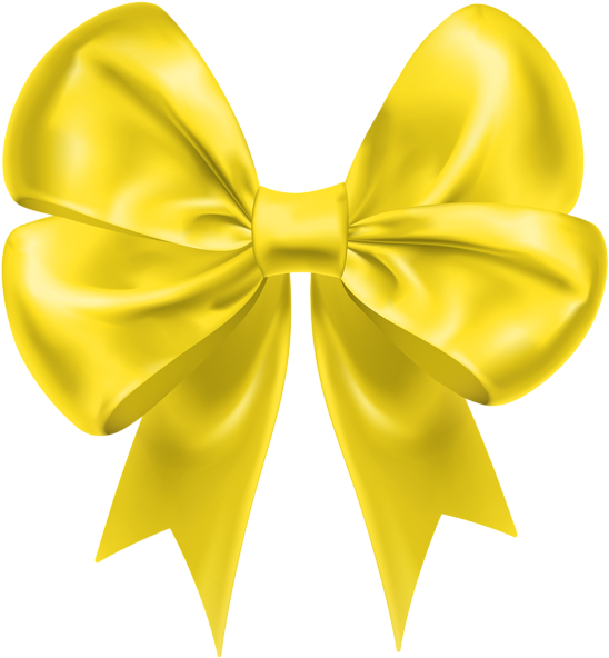 Yellow Bow Decoration Transparent Image - Satin Clipart - Large Size ...