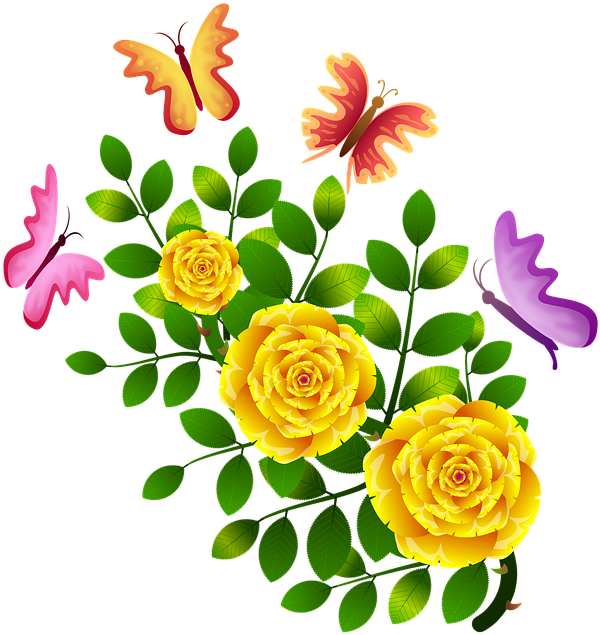 Download Flores Y Mariposas Png - Flores Con Mariposas Png Clipart Png