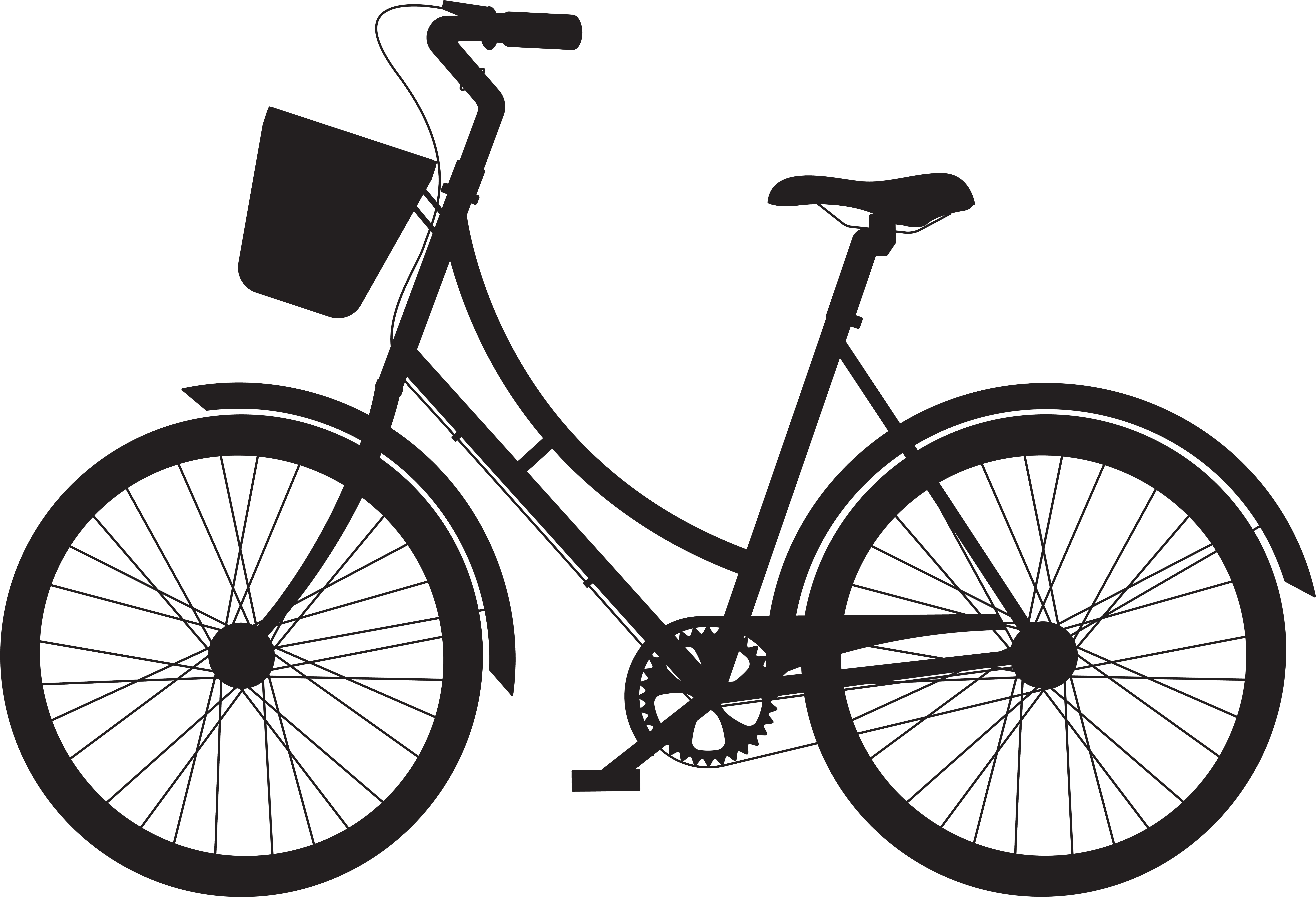 View Full Size Bicycle With Basket Clipart Png Download Large Size Png Image Pikpng