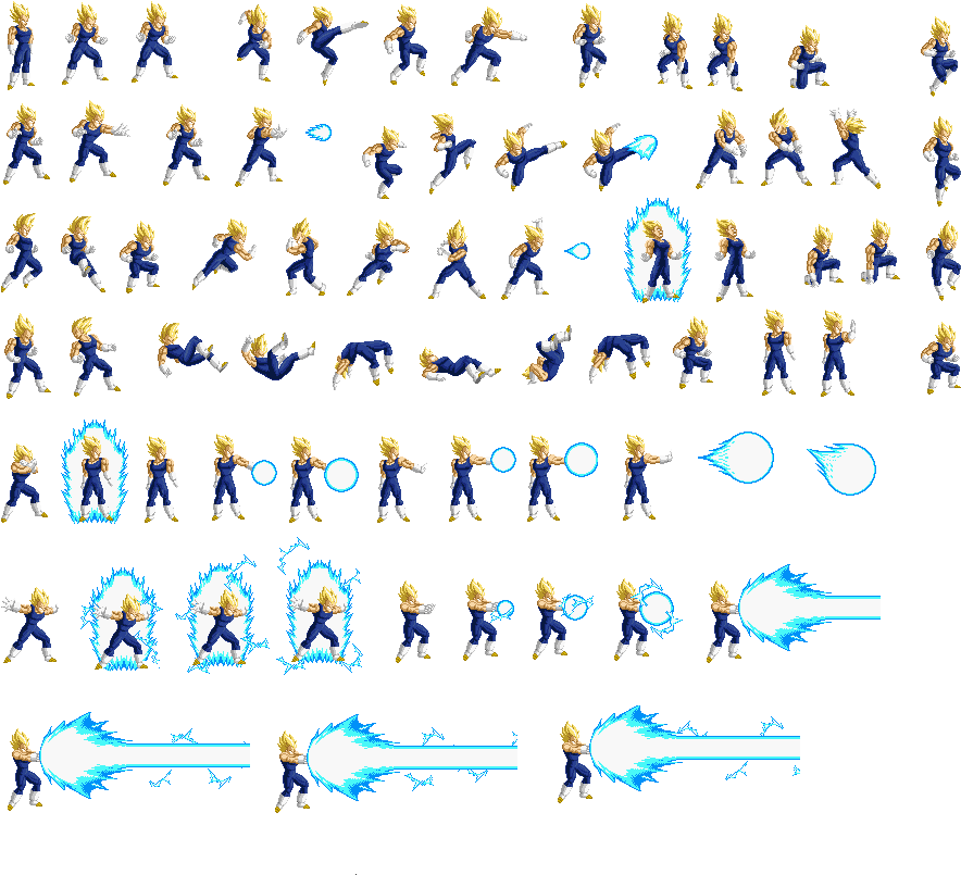 Vegeta Sprites Photo - Vegeta Sprite Sheet Clipart - Large Size Png ...