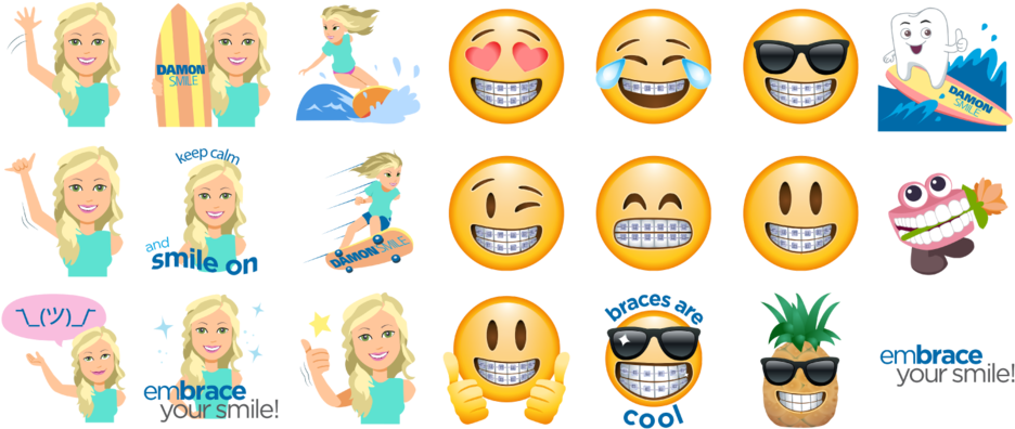 Share This Image - Emojis With Braces Clipart (1000x419), Png Download