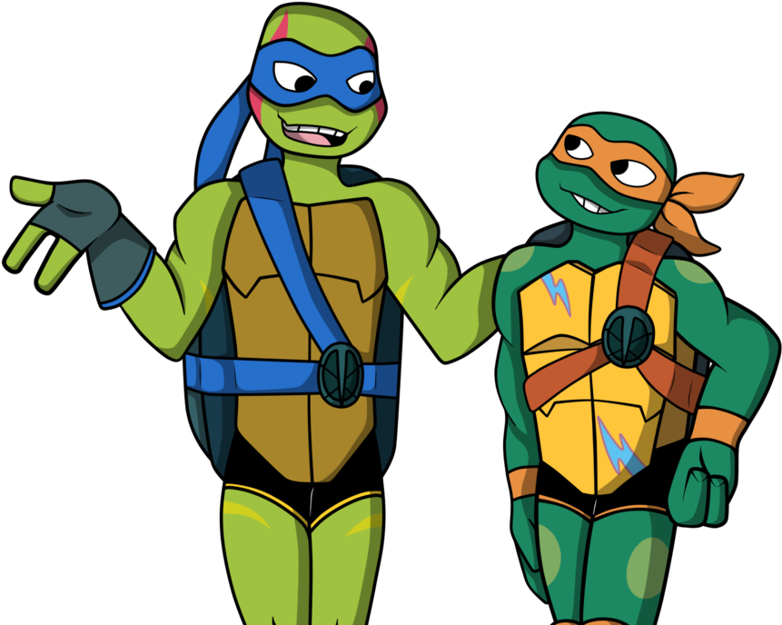 Download Leo And Mikey Teenage Mutant Ninja Turtles Clipart Png ...