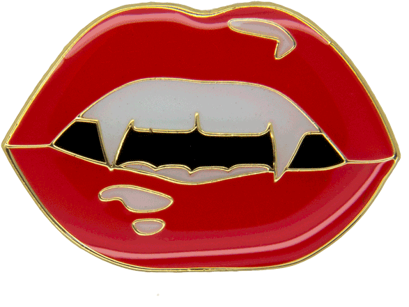 Dracula Lips Pin - Emblem Clipart - Large Size Png Image - PikPng