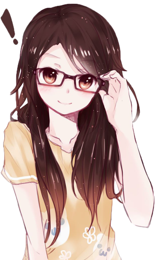 Brunette Anime Girl Glasses Png Download Clipart Large Size Png Image Pikpng 1174