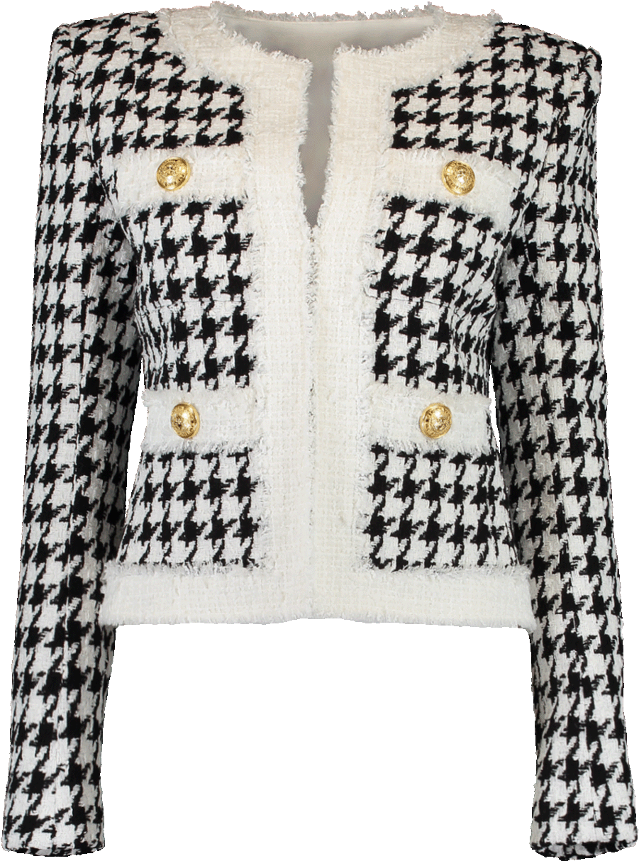 Balmain - Balmain Tweed White Jacket Clipart - Large Size Png Image ...