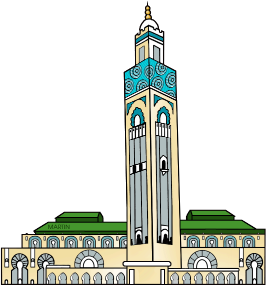 Mosque - Hassan Ii Mosque Clipart - Png Download (564x648), Png Download