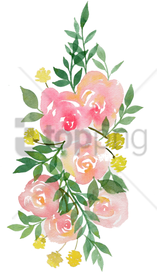 Download Free Png Transparent Watercolor Flowers Png Image With - Pink