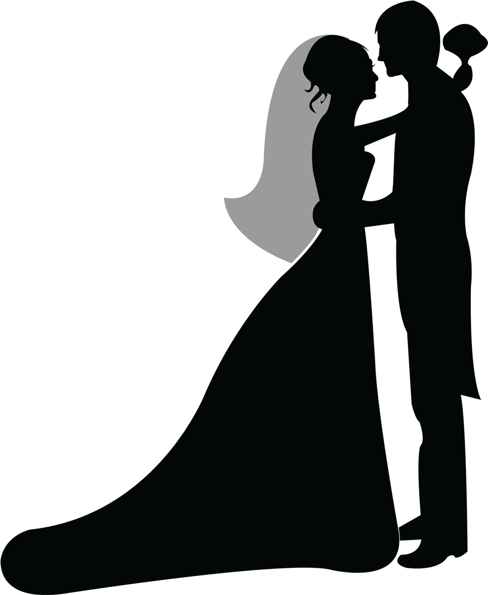 Download Picture Of Newlyweds-0002 - Wedding Silhouette Png Clipart Png ...