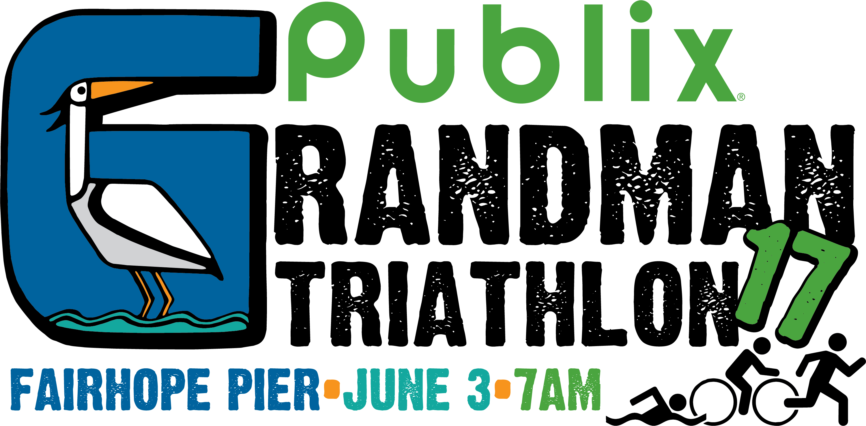 The Publix Grandman Triathlon Clipart (3001x1477), Png Download
