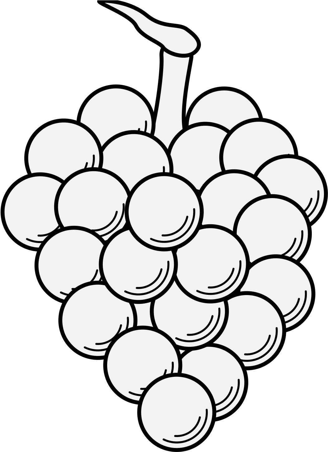 Bunch Of Grapes - Traceable Grapes Clipart (1068x1462), Png Download