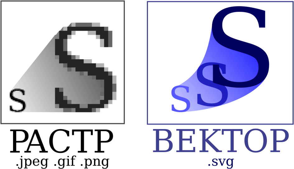 Bitmap Versus Vector - Растровая И Векторная Графика Clipart - Large