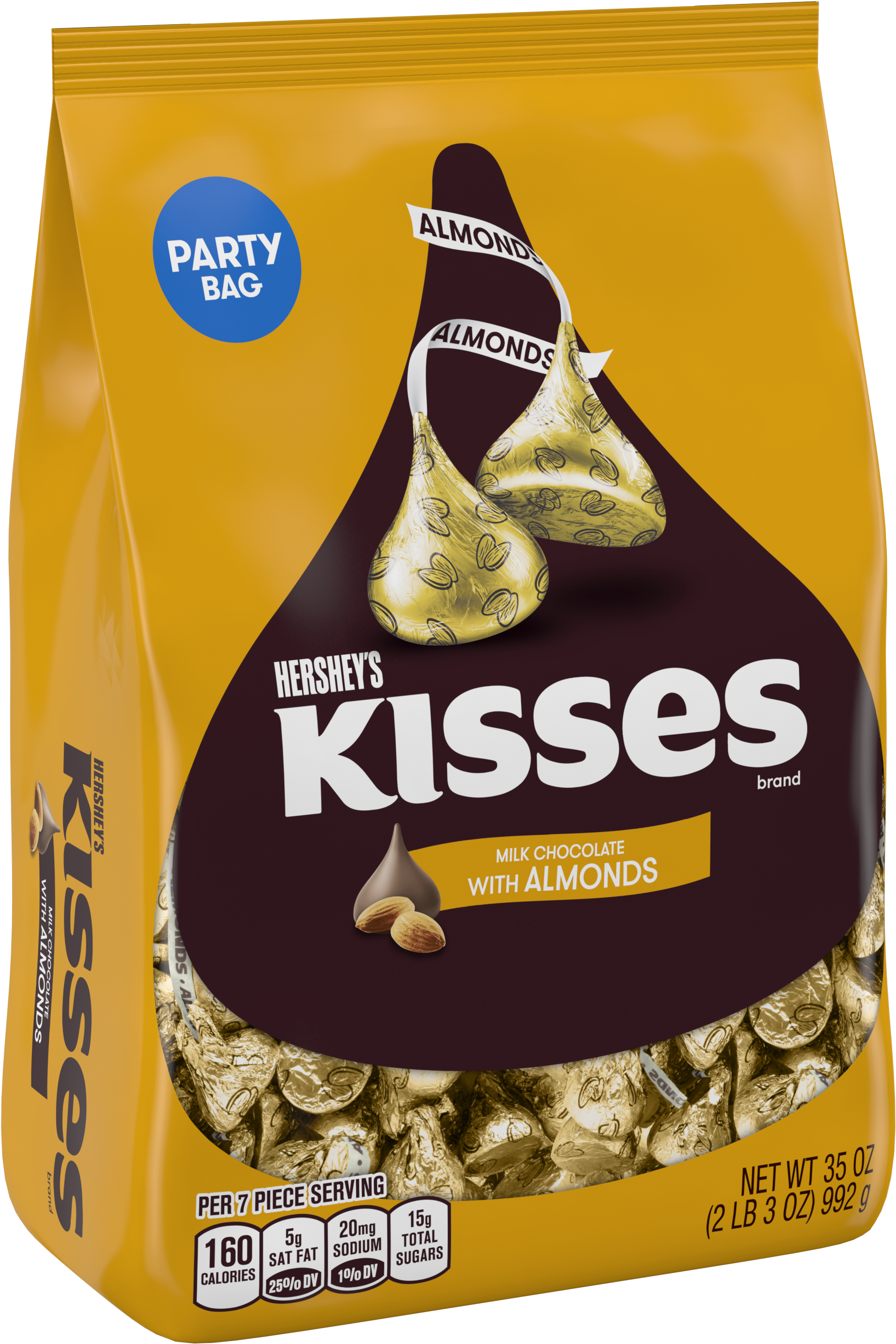 Hershey S Kisses Milk Chocolate Candy With Almonds Kisses Chocolate With Almond Clipart Large Size Png Image Pikpng