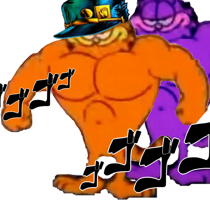 Garfield Kujo And His Stand Star Lasagna - Buff Garfield Meme Clipart ...