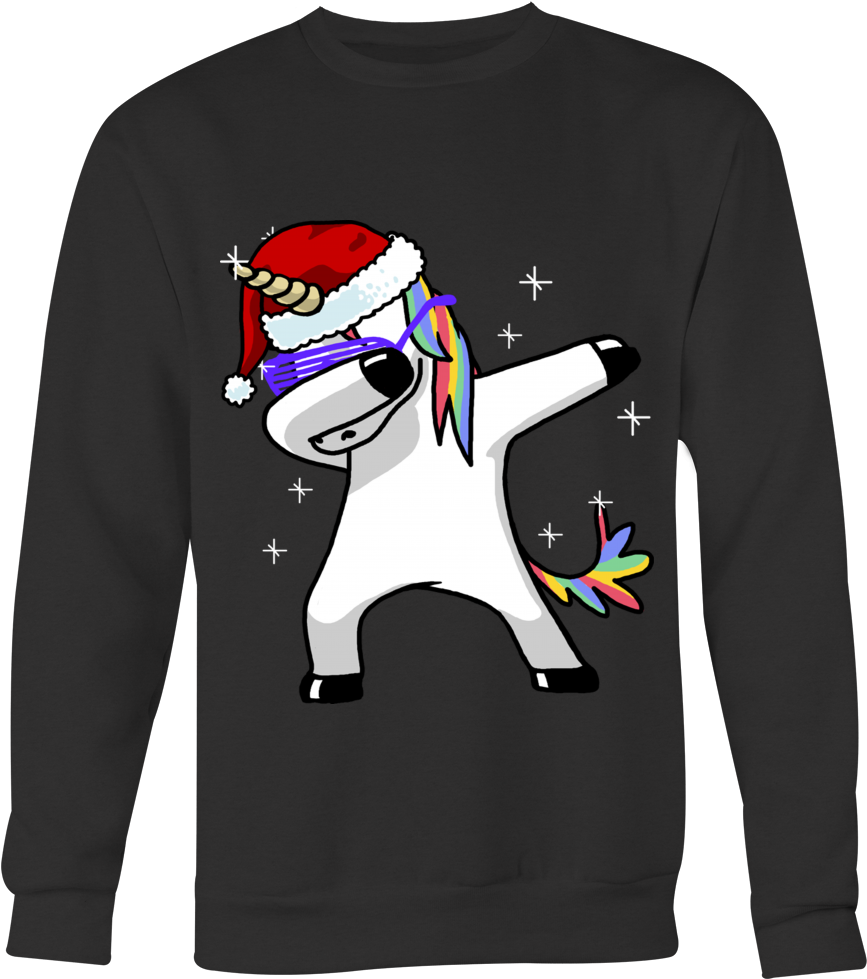 Dab Santa Sweatshirt - Unicorn Dab Print Clipart - Large Size Png Image ...