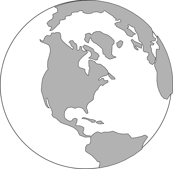 World Globe Logo Clip Art Black And White 191713 - Map Clipart Black And White World - Png Download (600x588), Png Download