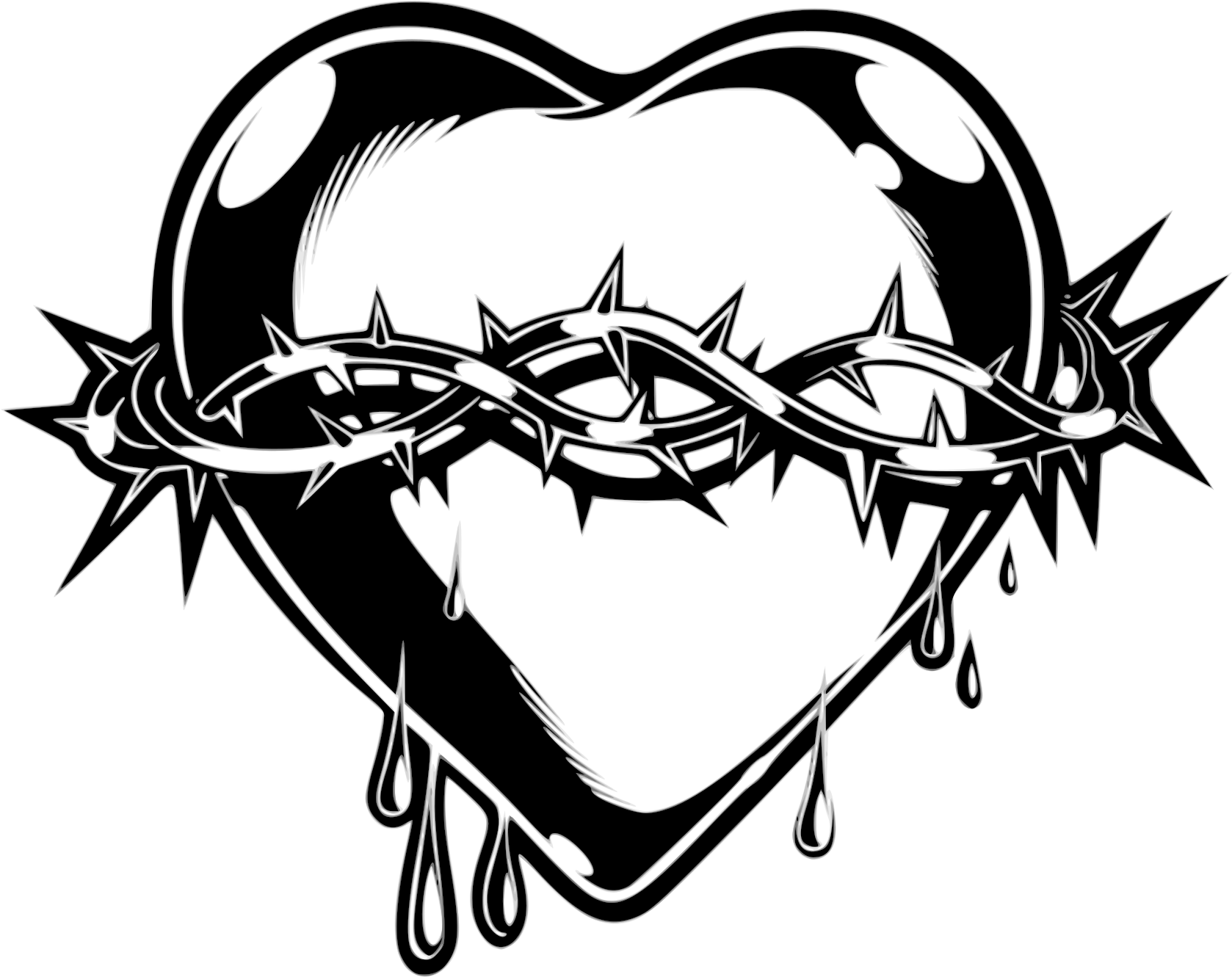 Download Barbed Wire Heart Clipart - Heart With Thorns - Png Download