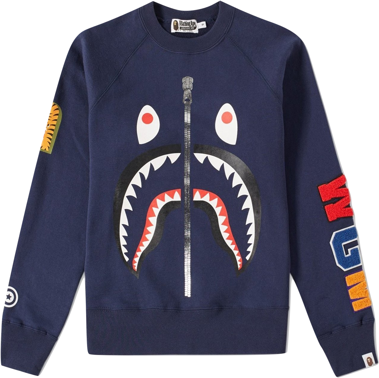 Bape Shark Crewneck Sweater - Bape Shark Crewneck Black Clipart - Large ...