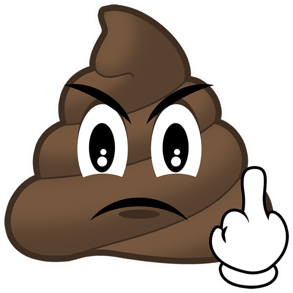 Download Mad Poop Emoji - Poop Emoji With Middle Finger Clipart Png