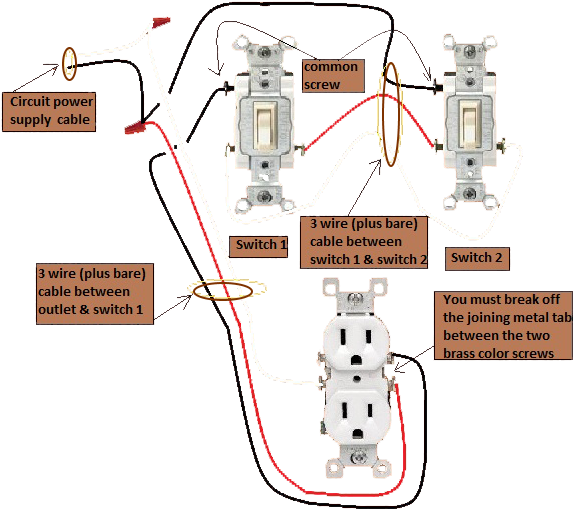 Download 3 Way Switch Wiring A Switched Receptacle And Light - 3 Way