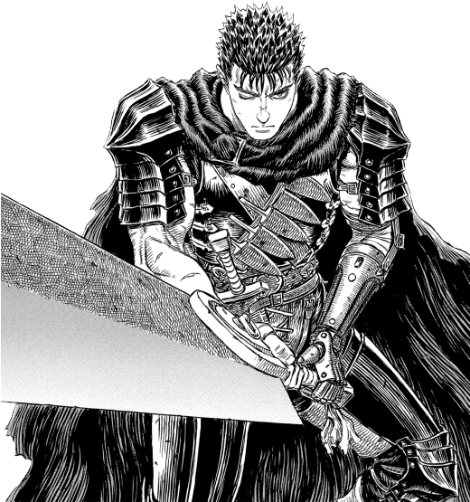 Berserk Drawing Fan - Erza Scarlet Vs Guts Clipart - Large Size Png ...