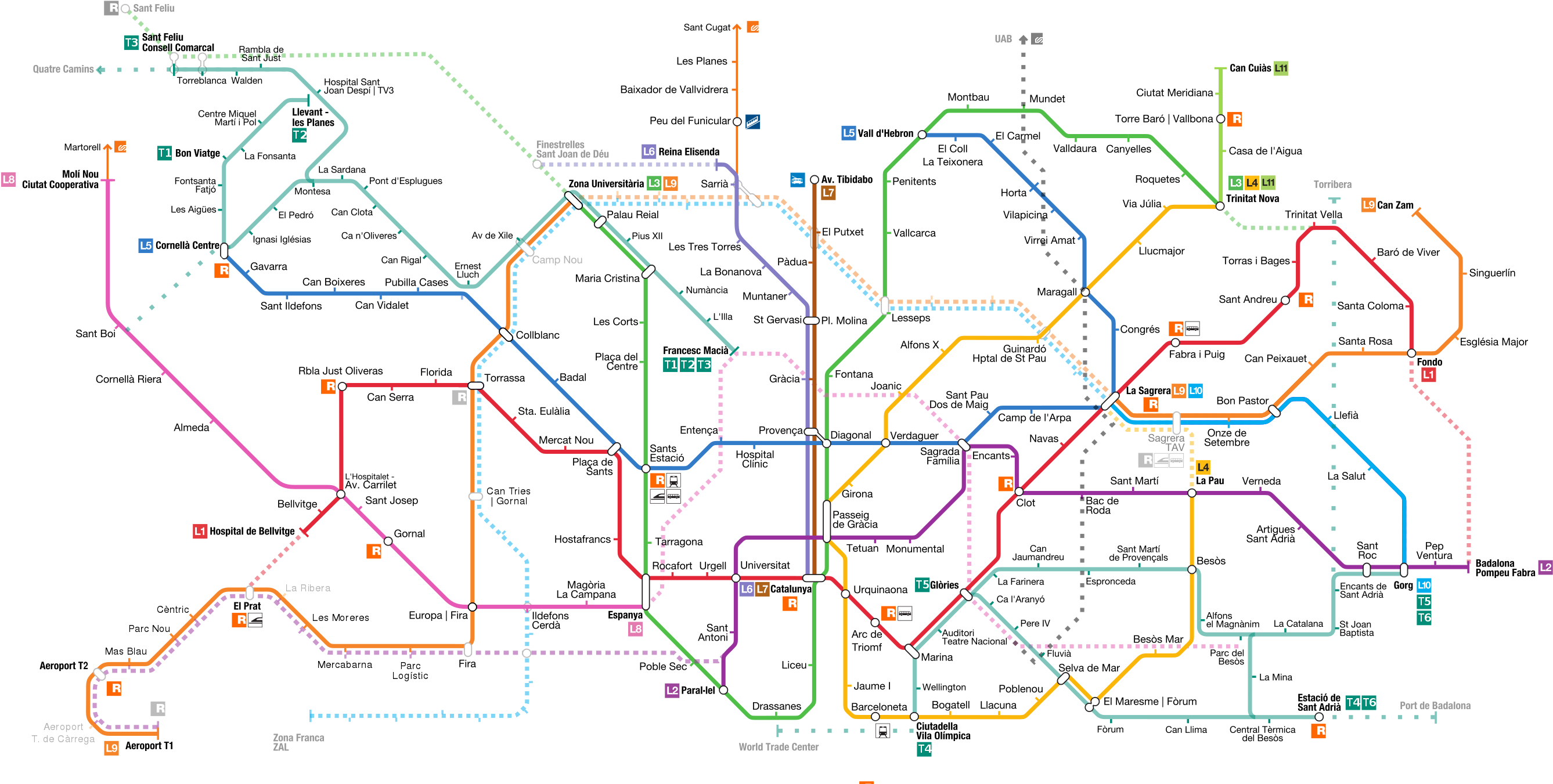 Barcelona Metro Map - R2n Barcelona Train Map Clipart - Large Size Png ...