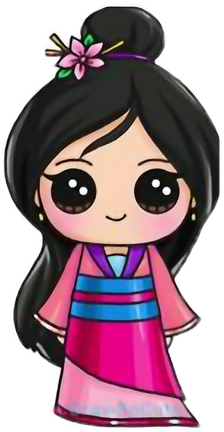 Download Mulan Sticker - Draw So Cute Clipart Png Download - PikPng