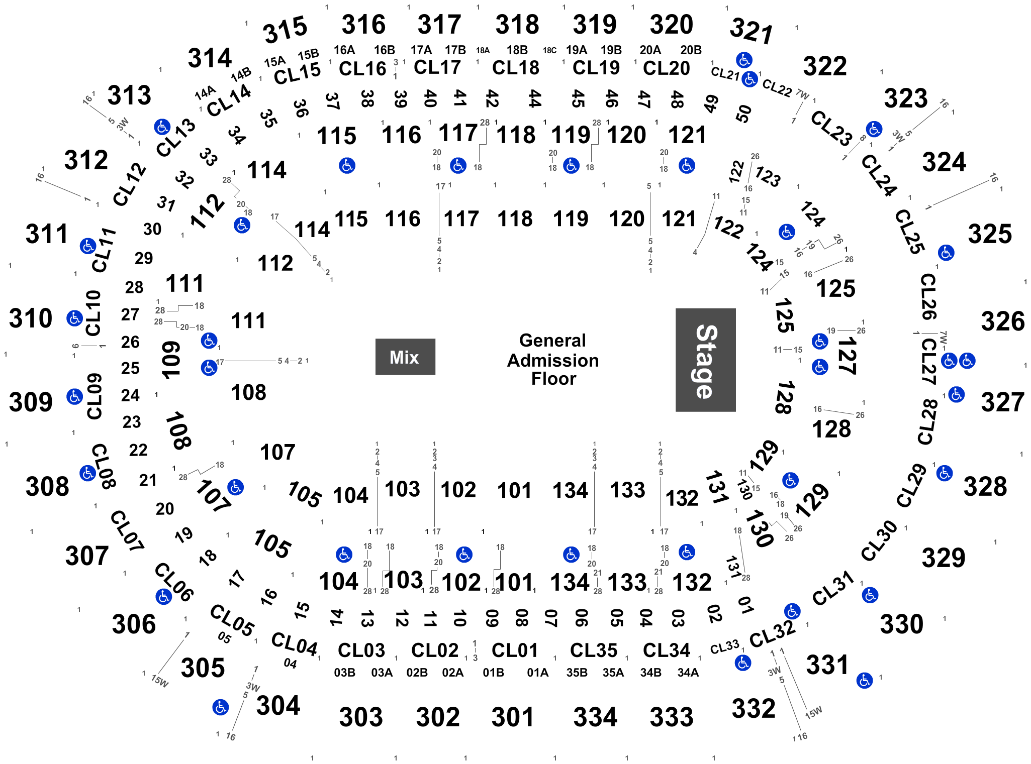 Rose Quarter Seating Chart Clipart Large Size Png Image PikPng