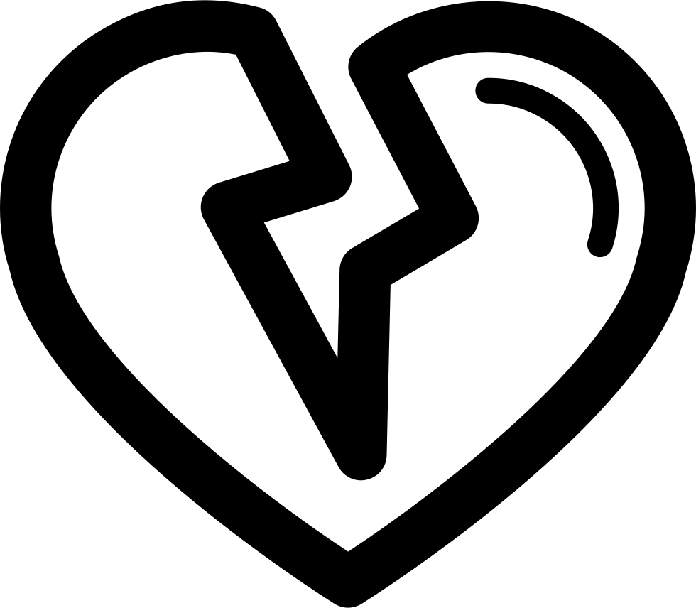 Broken Heart Outline Png - Heartbroken Png Clipart - Large Size Png ...