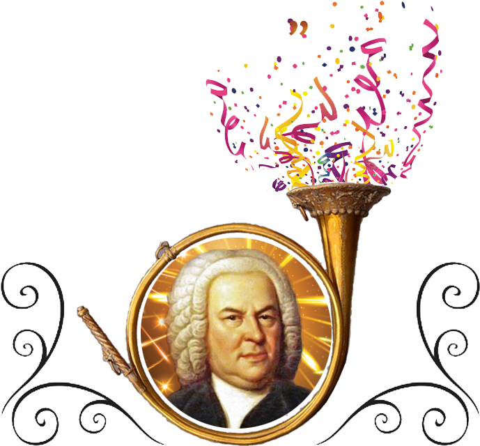 Bach In Horn Wconfetti Ornaments Png Johann Sebastian Bach Clipart Large Size Png Image Pikpng