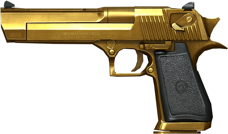 Golden Desert Eagle Transparent Clipart - Large Size Png Image - PikPng