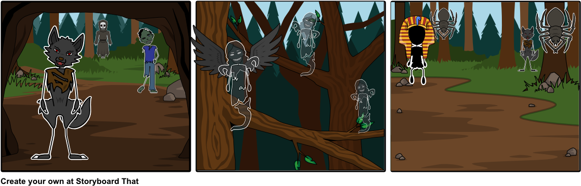 The Evil Forest - Cartoon Clipart (1164x385), Png Download